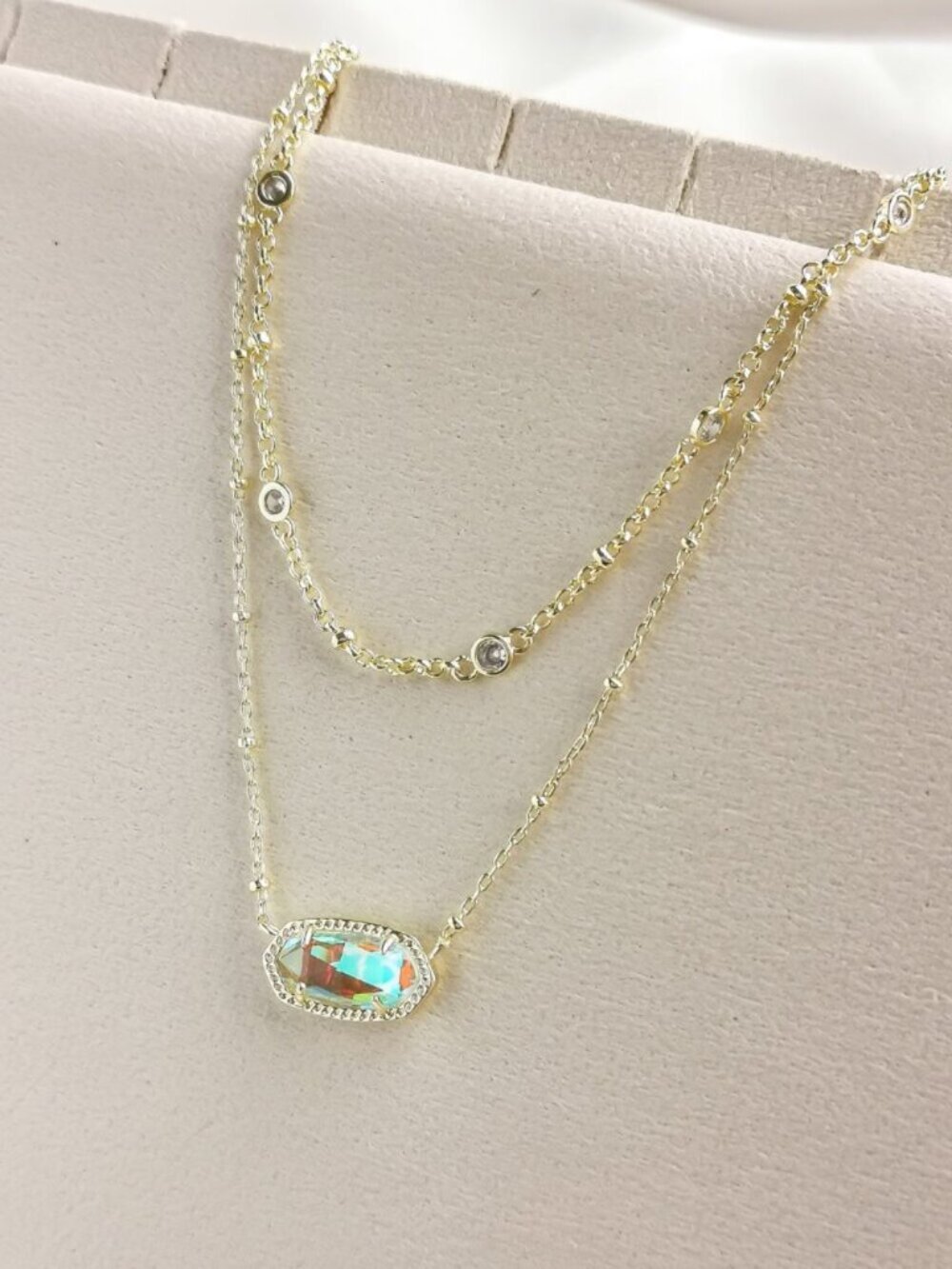 Kendra Scott Elisa Gold Dichroic Glass Necklace NEW
